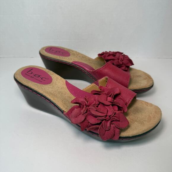 B.O.C. Born Concepts Lilibet Magenta Raspberry Pink Wedge Heel Sandals Size 8 - Picture 1 of 10